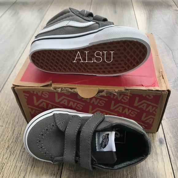 VANS SK8-MID Reissue V  Canvas Suede Charcoal Kids - Picture 5 of 7